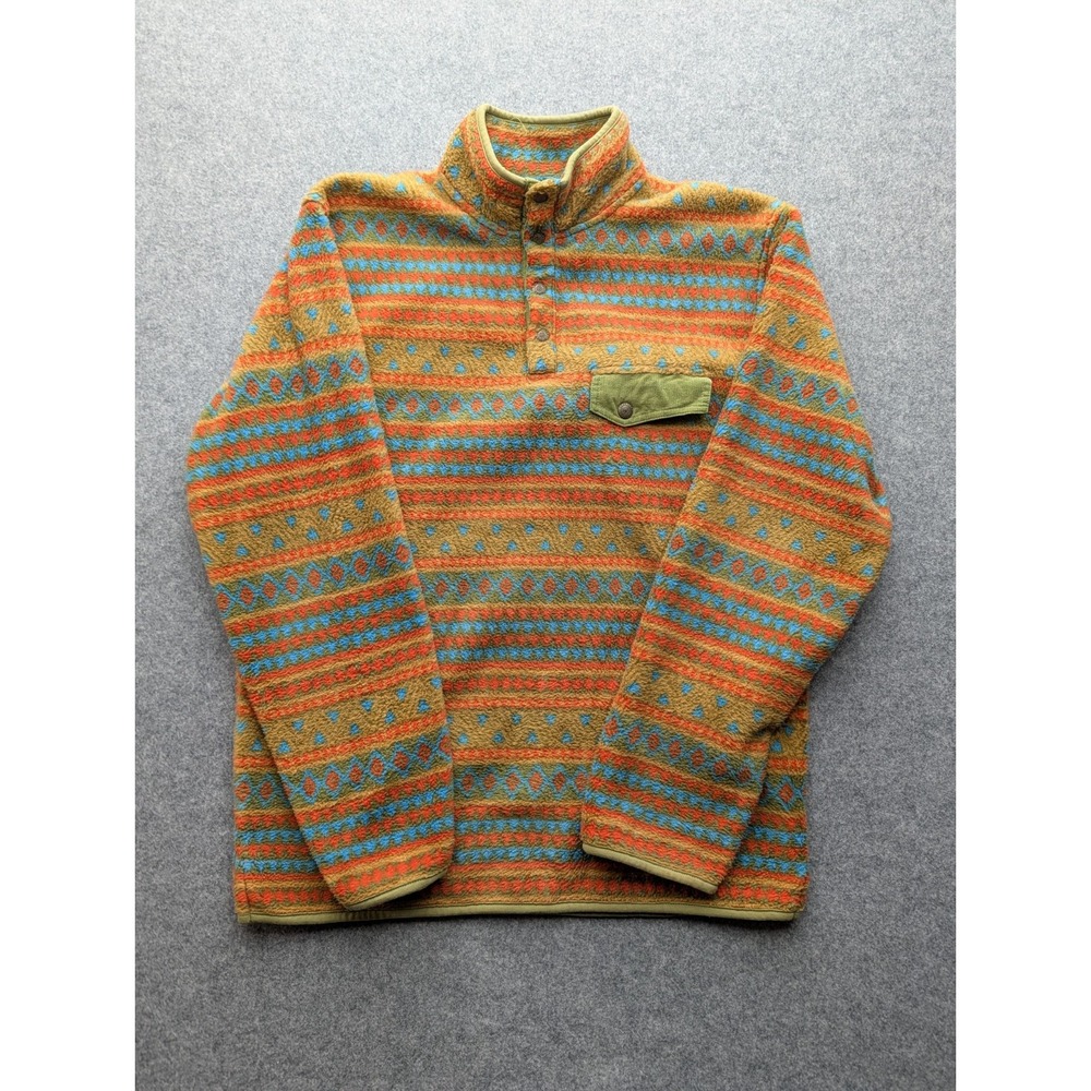 Territory Ahead Fleece Pullover Medium Green Aztec Southwestern Gorpcore Snap